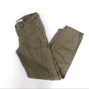 Aeropostale Cargo Style Distressed Olive Pants